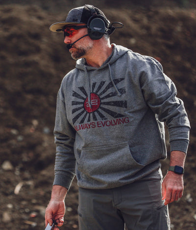 AE Distressed Flag Heavyweight Pullover Hoodie Grey