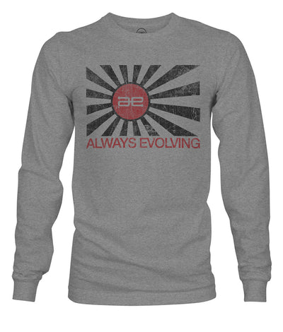 AE Distressed Flag Long Sleeve Grey