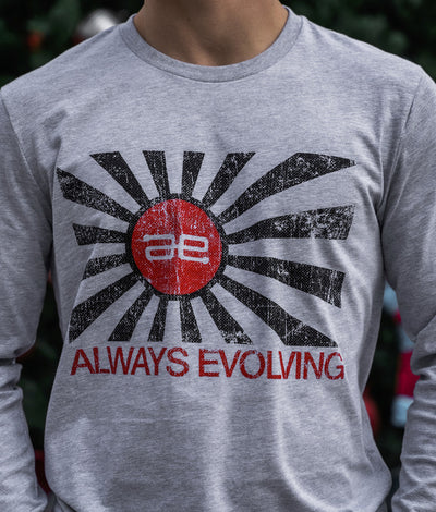 AE Distressed Flag Long Sleeve Grey