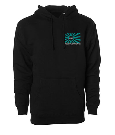 AE Distressed Teal Flag Ultra Heavyweight Pullover Hoodie Black