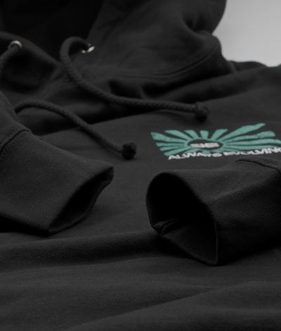 AE Distressed Teal Flag Ultra Heavyweight Pullover Hoodie Black