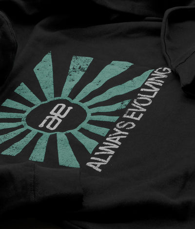 AE Distressed Teal Flag Ultra Heavyweight Pullover Hoodie Black