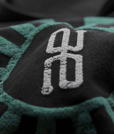 AE Distressed Teal Flag Ultra Heavyweight Pullover Hoodie Black