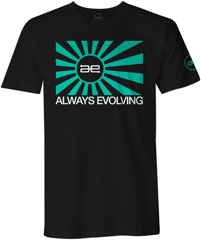 AE Throwback Teal Flag Mens Shirt Black