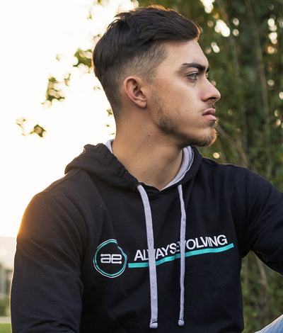 AE Team Logo Lightweight Pullover Hoodie Black