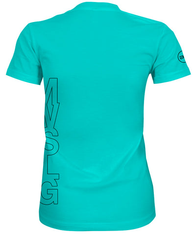 AE Ladies #IAmAlwaysEvolving Logo teal Sport V