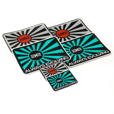 AE Throwback Flag Teal & Grey Stickers 6 PACK