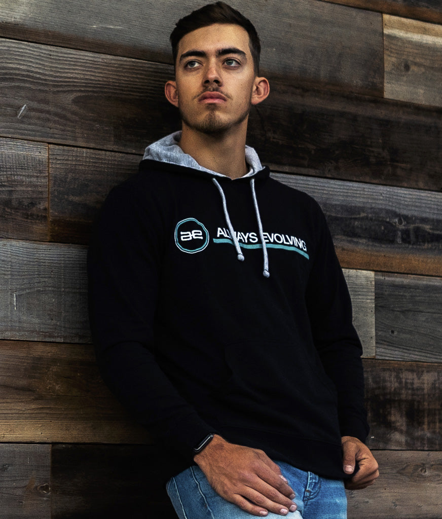 AE Team Logo Lightweight Pullover Hoodie Black