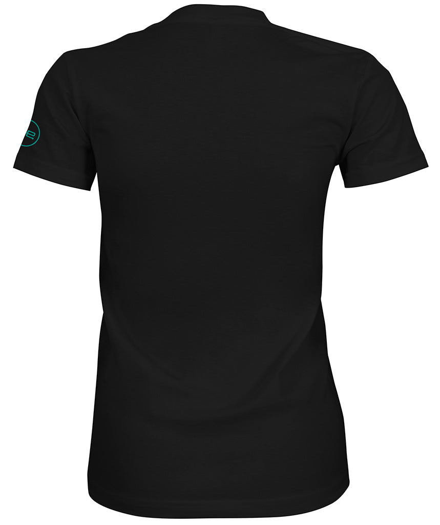 AE Ladies Throwback Teal Flag Logo black Sport V